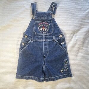 Vintage 90's Power Puff Girls Short Denim Overalls Cartoon Network Girls Sz 6/6x